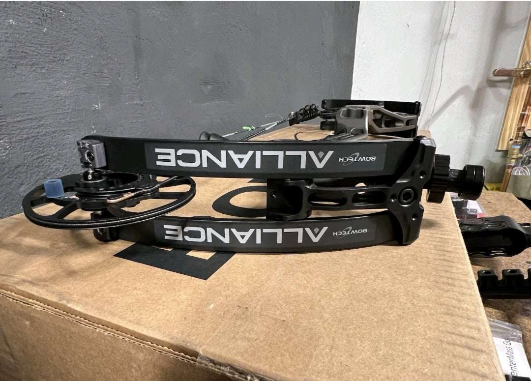 2026 Bowtech Alliance 30 Compound Bow - Right Hand, 70lbs, Stealth Gray (w/ Quiver & Stabilizer Mount)